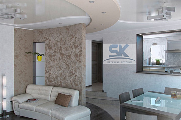 Многоуровневые натяжные потолки