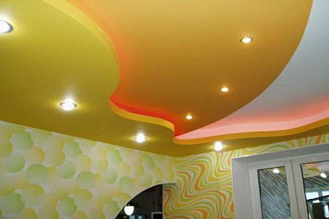 Комбинированные натяжные потолки