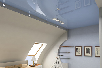 Натяжной потолок на мансарде