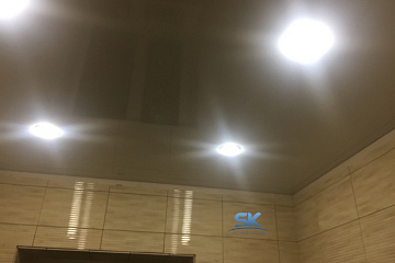 Натяжной потолок в туалете